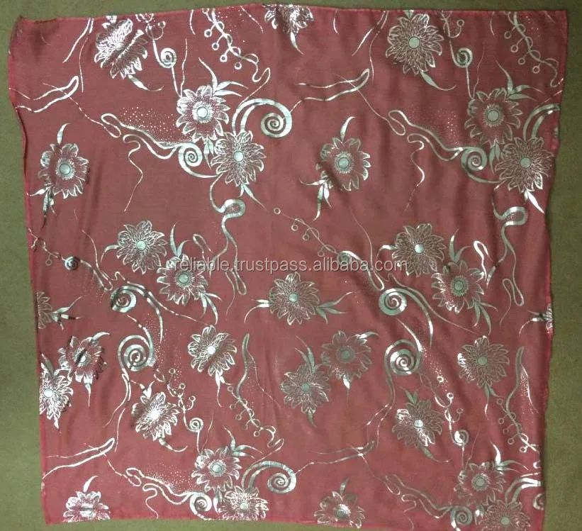 Clothing Decoration Silk Stain Scarves Warm Soft Comfortable Chiffon Scarf With Foil Prints Pure Premium Silk Made Scarves