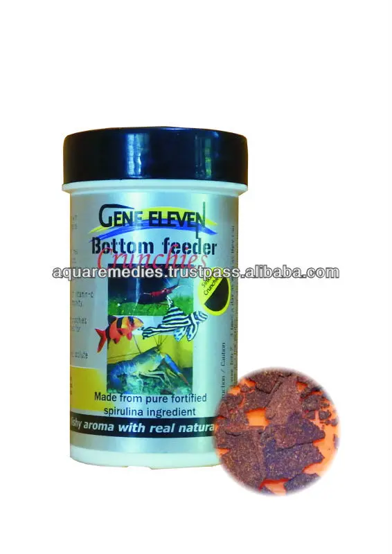 Джин - одиннадцать нижние подачи Crunchies - спирулина сформулированные корм для рыб