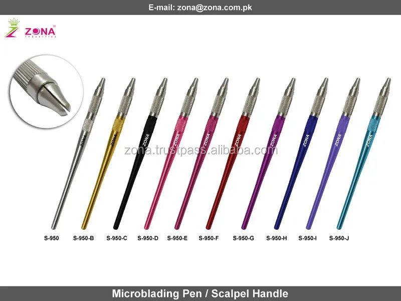 Sterilized Microblading Eyebrow Tattoo Pen Stainless Steel Microblading Pen Private Label Custom Permanent Eyebrow Pen