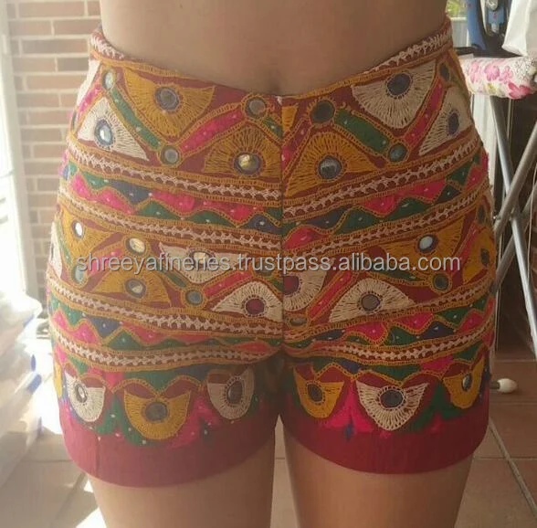 Винтажные тканевые индийские шорты банджара в стиле бохо