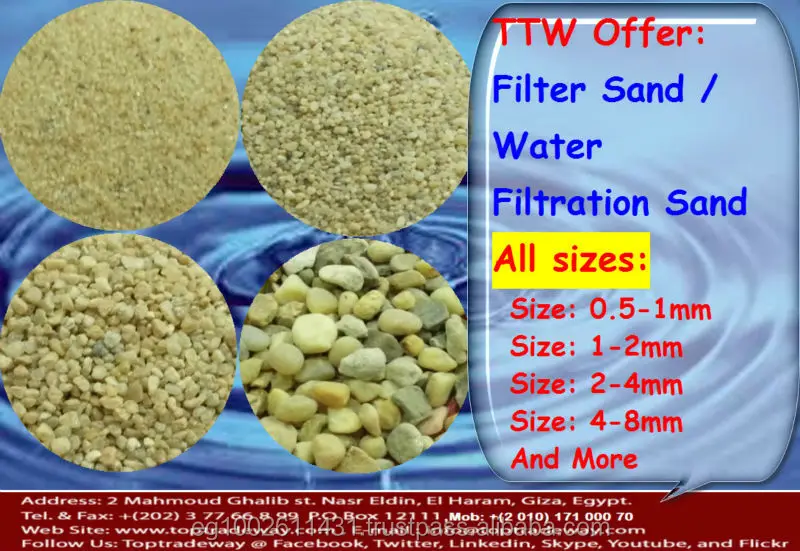  Фильтрация кварцевого песка/гравия для оптимизации производительности фильтров питьевой воды scour и систем воздушных