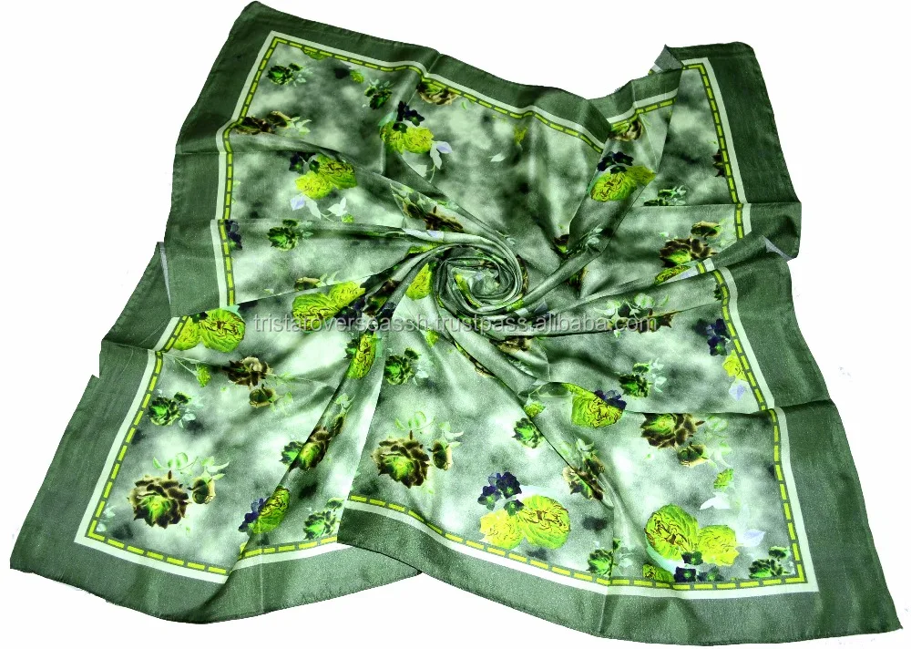 Silk digital printed scarf Print your custom designs scarf 12 mm quality long length printed pattern square style pure silk