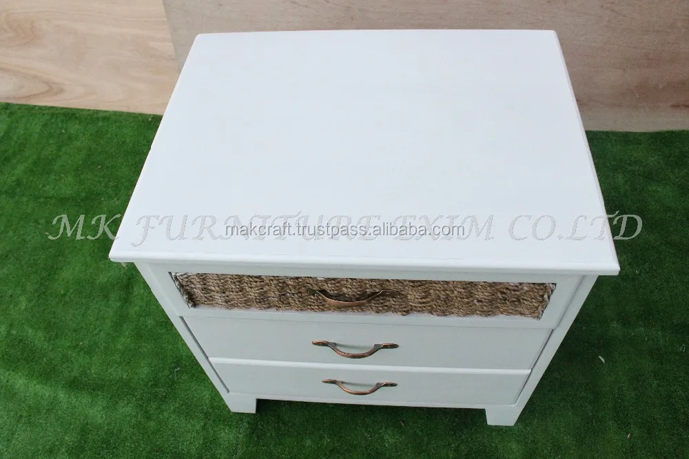 
Water Hyacinth Indoor Rattan Small Cabinet 3 Drawers Living Room Furniture Accessories Products 