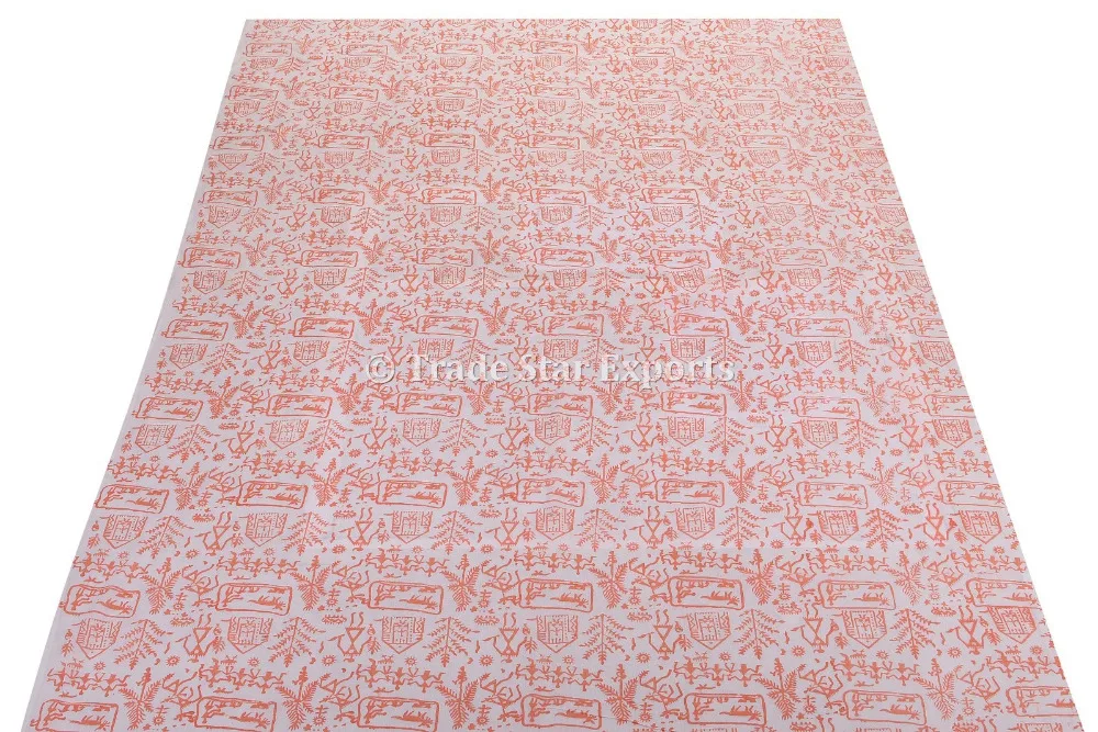 Sanganeri Running Fabric Hand Block Print Cotton Dress Making Fabric Indian Ethnic Upholstery Material For Home Textile