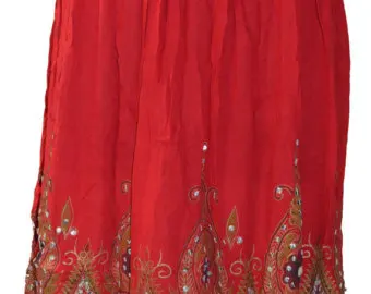 Indian handwork Rayon Skirt Boho Hippie Casual Sequin Work Long Embroidered Skirts Wrap Tribal Peasant Sequin Gypsy women wears