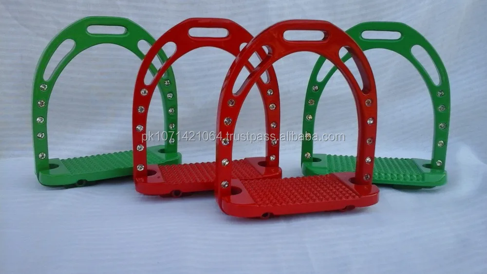 HORSE JIN ALUMINUM LIGHT WEIGHT STIRRUPS WITH CRYSTALS WITH VERITY  OF COLOR