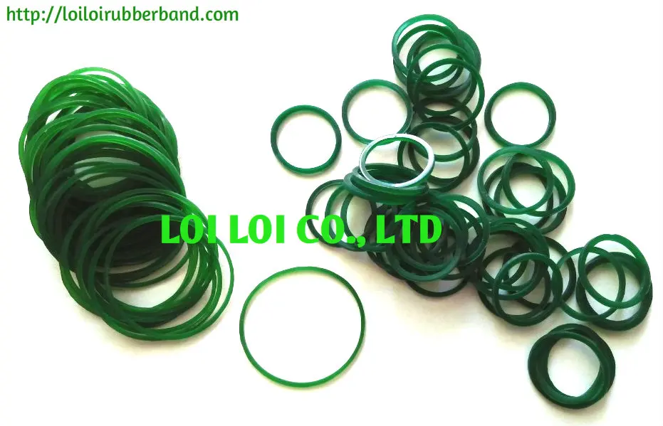 25mm Transparent Green Rubber Band for Vegetables Eco-friendly and elastic / Special size 25*2*2 very strong rubber band