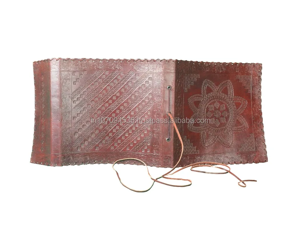Handmade Latest Design 100% Genuine Leather Vintage Style Photo Album Journal Note Book With Bound Strap Closure For Men & Women