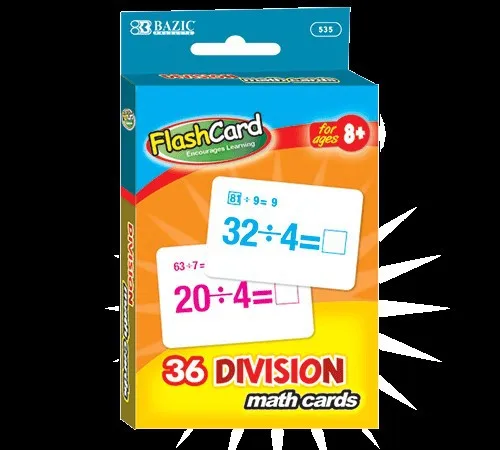 
BAZIC Division Flash Cards (36/Pack) 