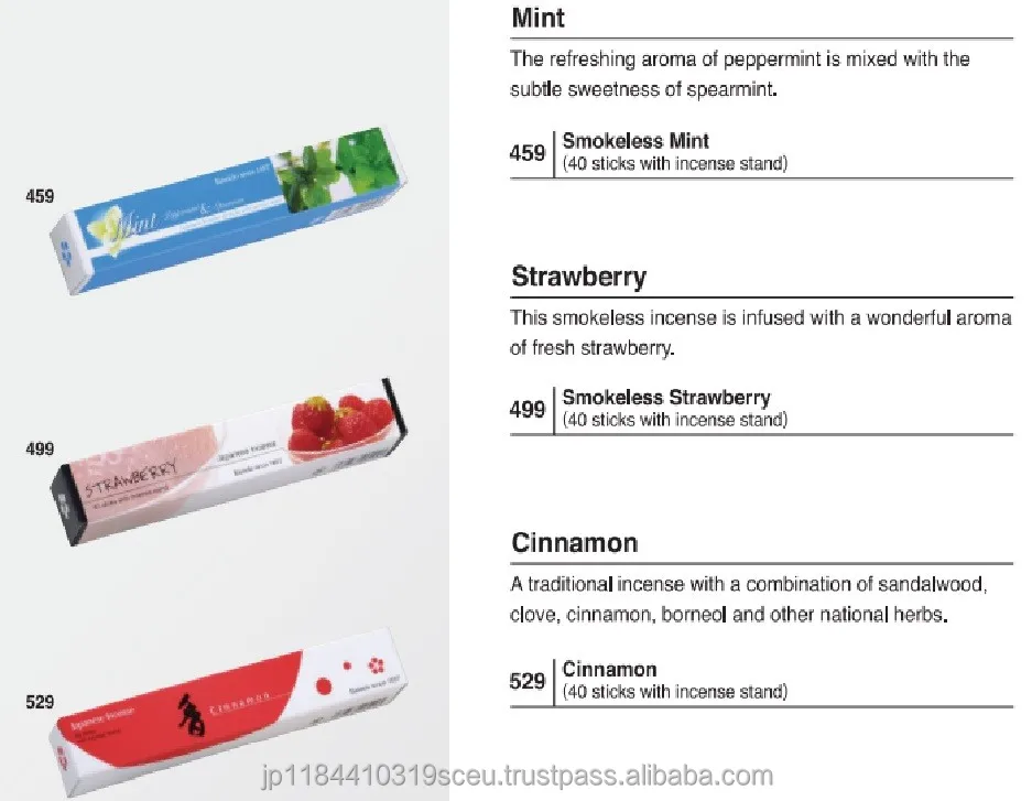 Premium incenses stick raw material Incense with calming & relax effect made in Japan