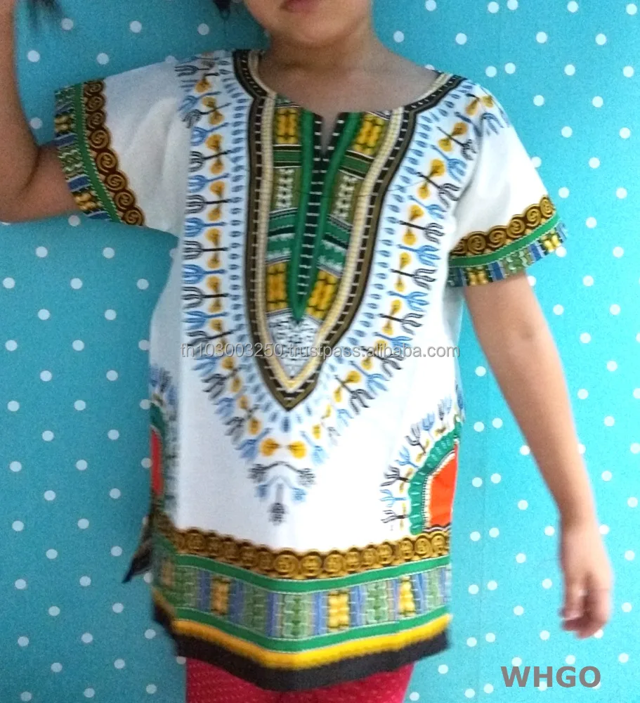 vintage KIDS kiddo HIPPIE BOHO GYPSY ART music festival African Dashik White Shirts
