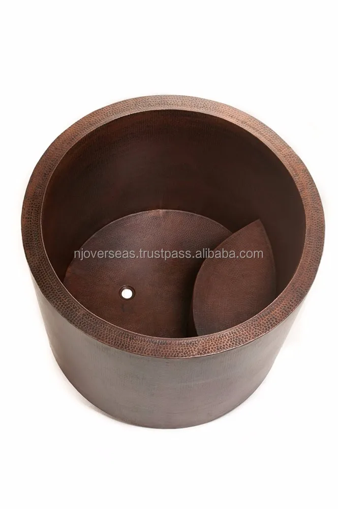 
Japanese Style Soaking Hand Hammered Copper Bath Tub, Oil Rubbed Bronze 