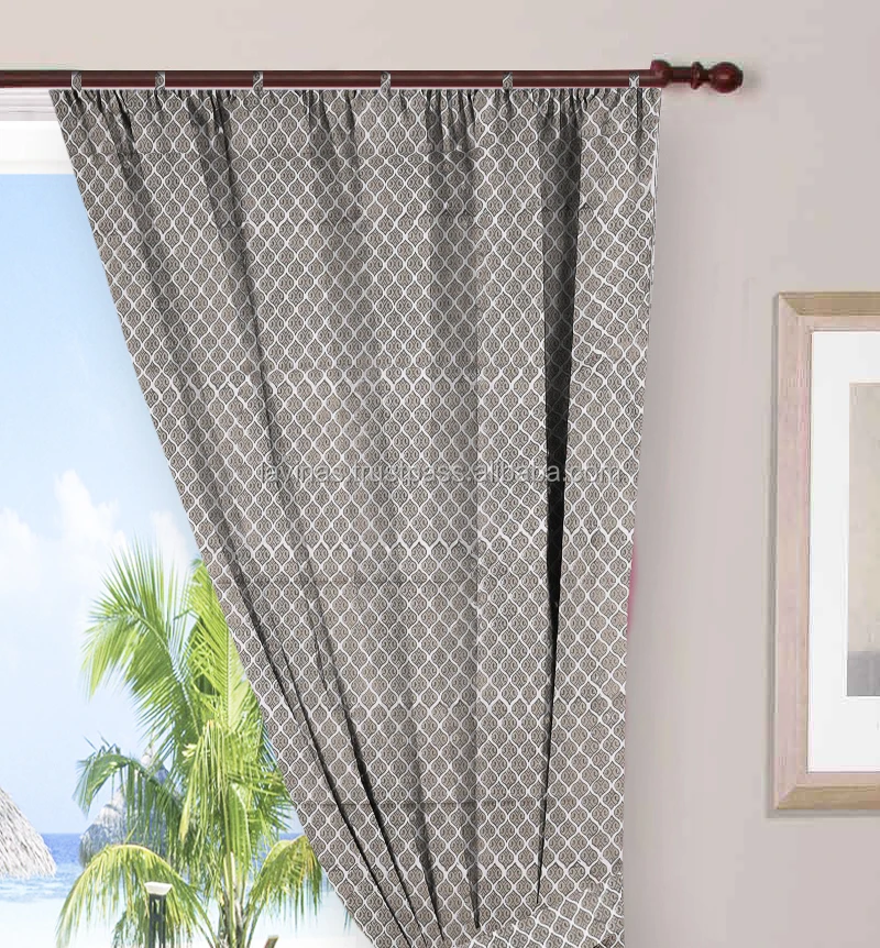 Block Printed Cotton Curtain Window Drapery Panel Door Valances