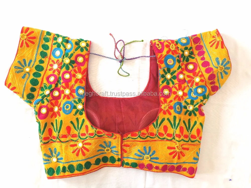 Wholesale ready made blouse-Indian kutch embroidered blouse - fashion wear cotton readymade blouses - Bollywood style clothings