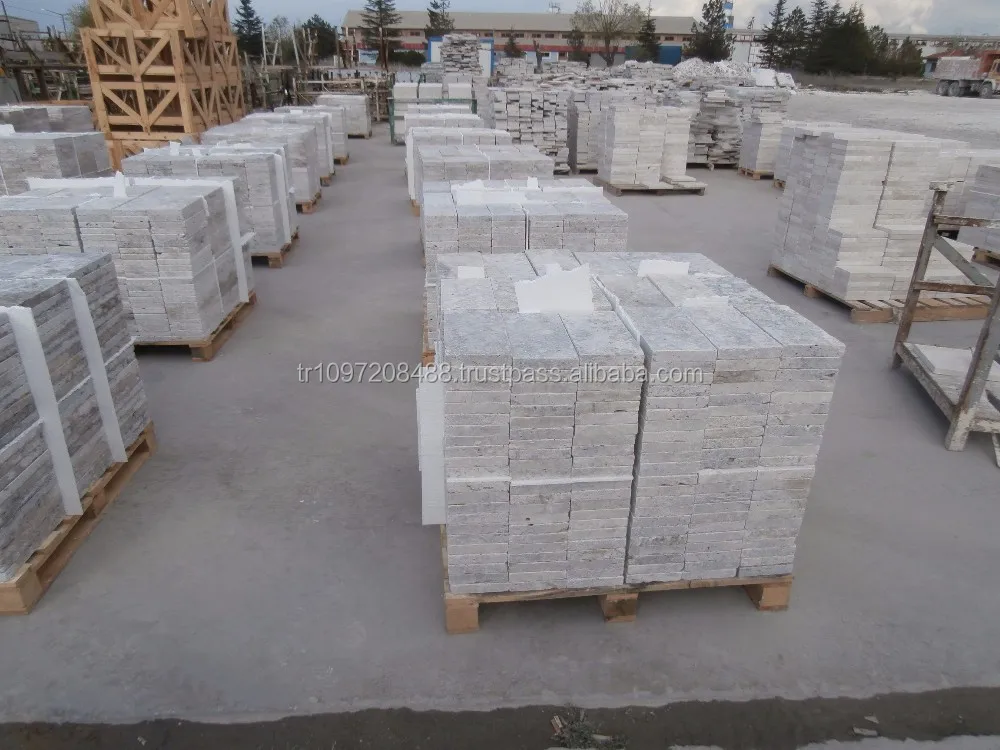 Silver Travertine Tiles from Turkey