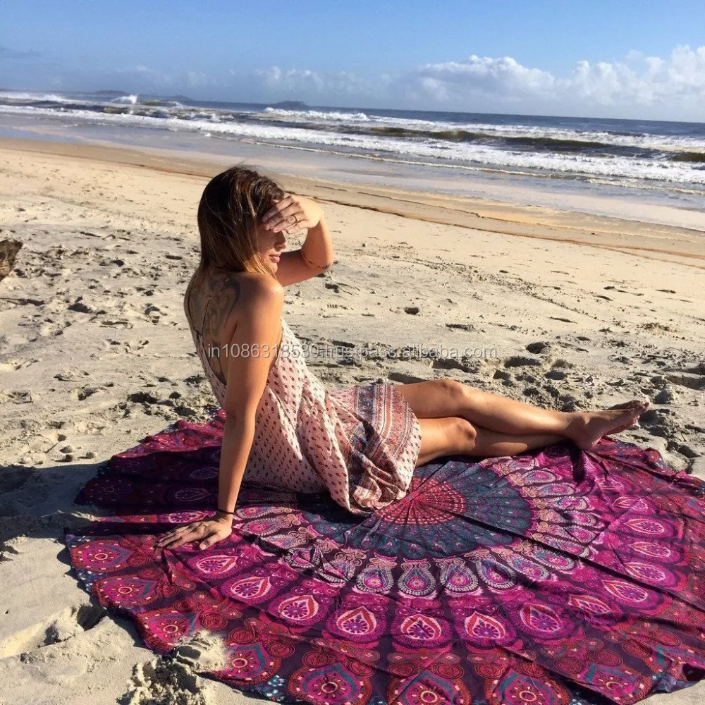 Indian Round Mandala Tapestry Yoga mat picnic Towel Gypsy Yoga Tapestry Mandala Wall Hanging mandala Round ethnic decorative art