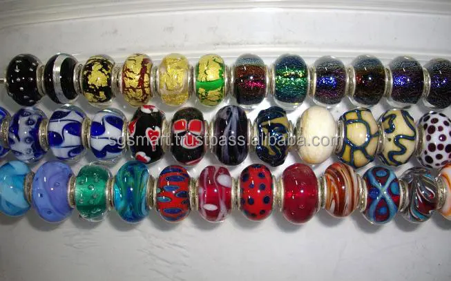 Murano Glass Bead Silver Core Jewelry Design Wholesale Factory in Thailand