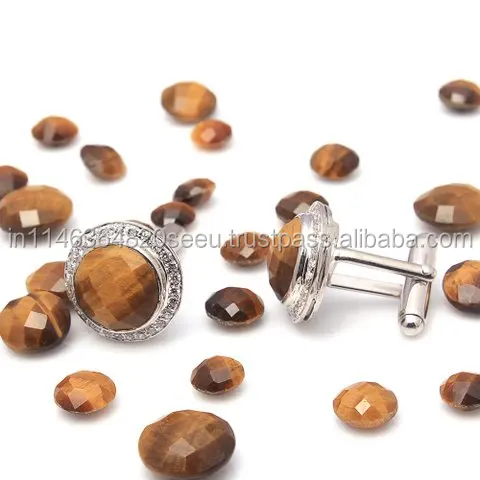 Tiger Eye & Zircon holder wooden jewelry holder wooden jewelry Cufflink