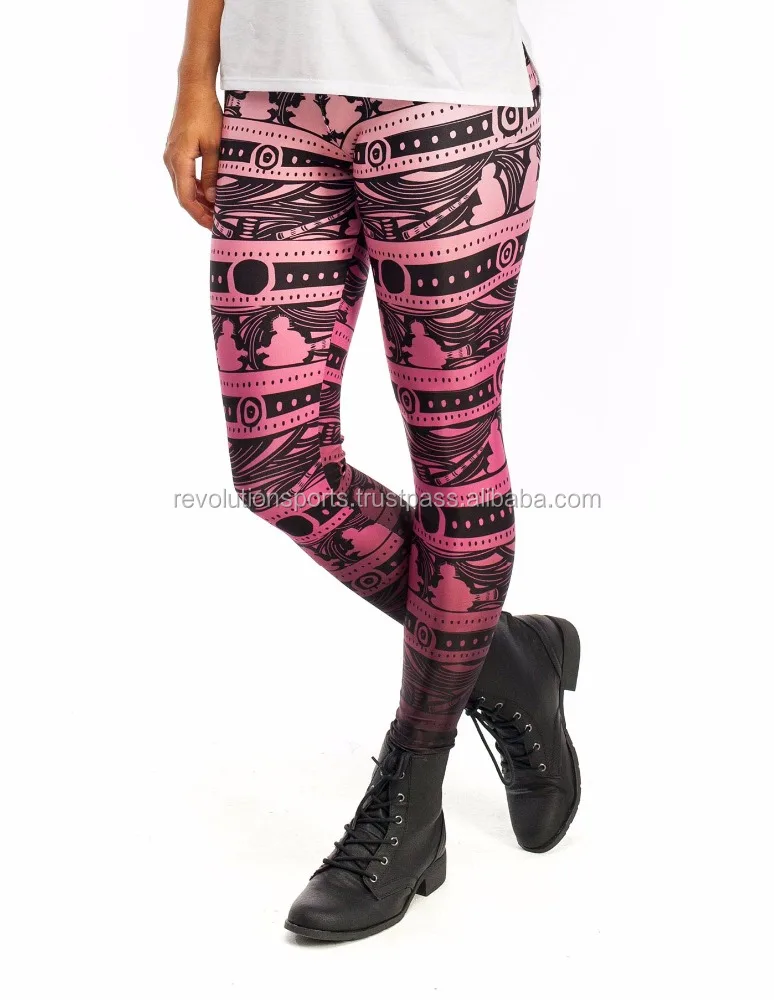 Hot seller female tight yoga pants with full sublimation & breathable fabric 2018 Best Hot seller