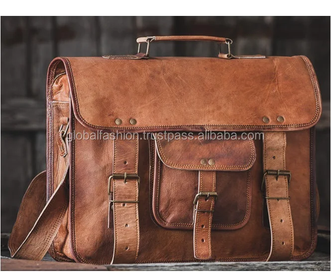 
made in India genuine leather messenger bags for men 
