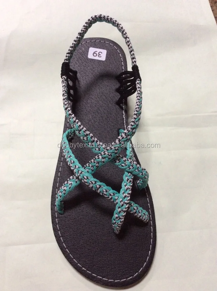 Handmade Rope Sandals Dobbytex Bangkok Thailand Women Lace-up DBTS10 Rubber TH;24 PVC -