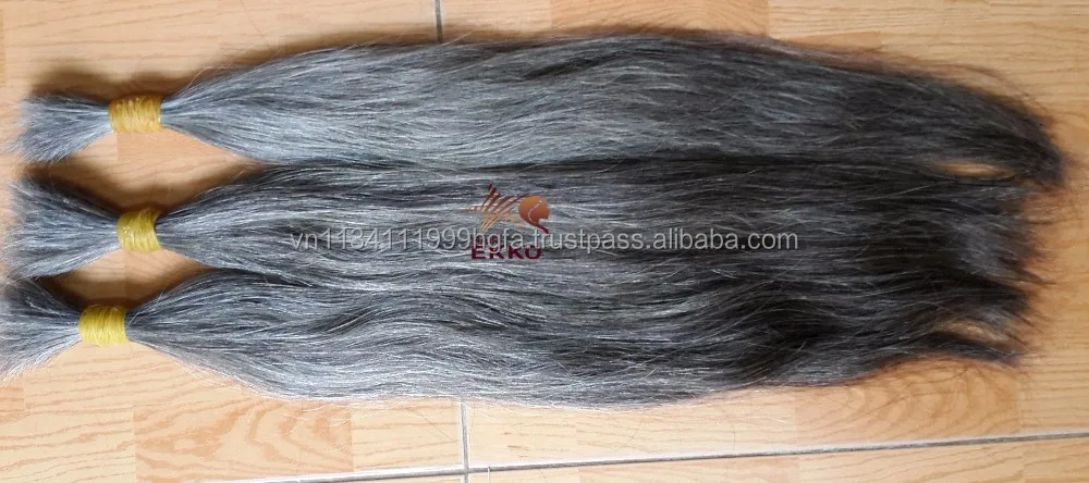 100% Unprocessed gray color hair bulk 1kg Malaysia Grey Human hair available sizes available size for choice in Vietnam