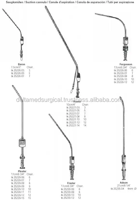 Высококачественная изогнутая всасывающая трубка хирургические инструменты от Delta Med