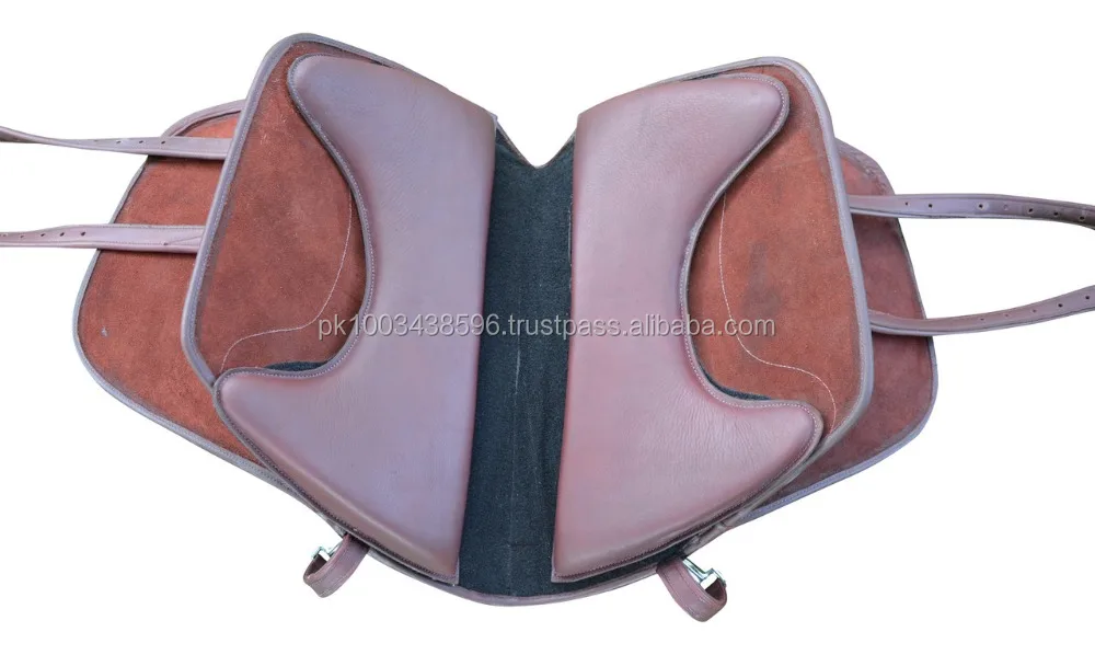 Black / Brown spanish Treeless Endurance GP all purpose leather horse saddle