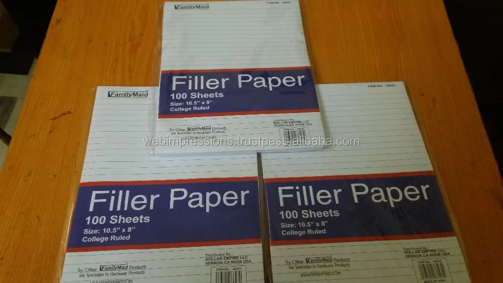 
High Quality Three Hole Punched Filler Paper 150 sheets 