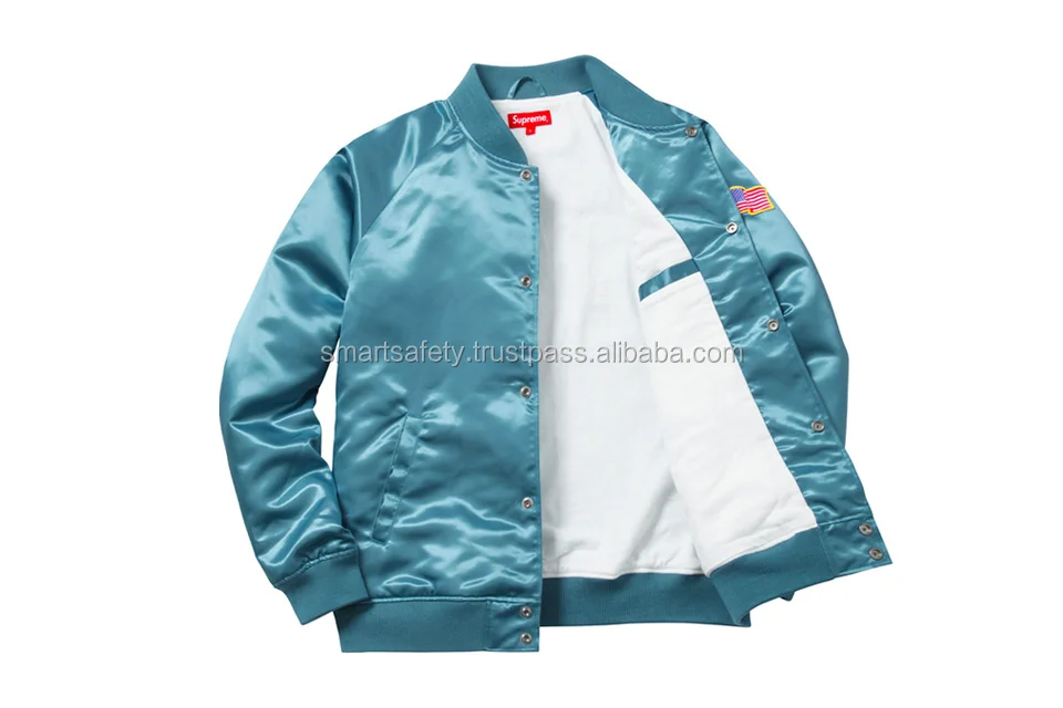 Red Satin Varsity Jacket