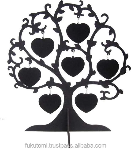 Hot selling decoration gift Sublimation blank wood tree with double side white printing hardboard 7hearts love tree