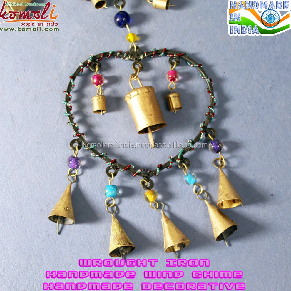 
Beaded heart-shaped theme Iron metal craft wholesale wind chimes for home & garden outdoor 