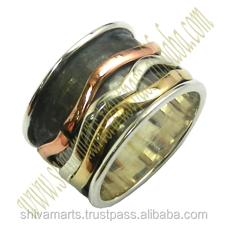 Hot Selling Wholesale Price Meditation Spinner Anxiety Worry Spin Eternity Vermeil Rings Gift For Her