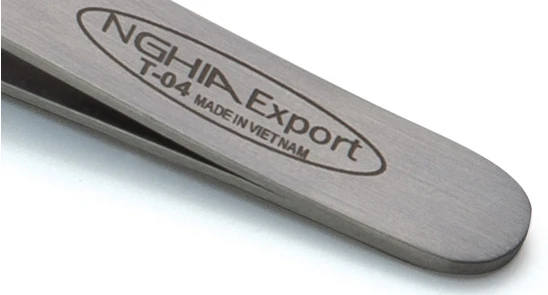 NGHIA T-04 Stainless Steel Grey Finished Best Export Eyebrow Tweezer