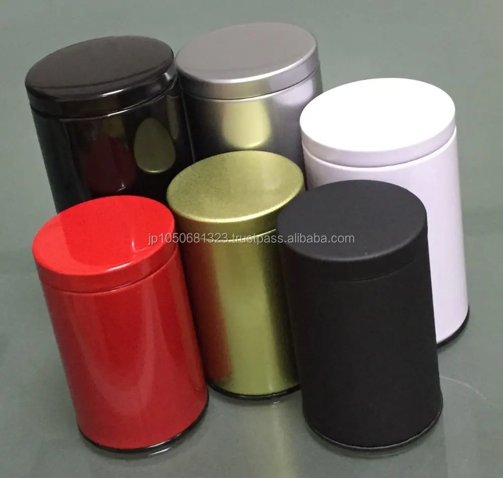 High quality tea tin can box made in Japan, small lot, OEM, wholesales available