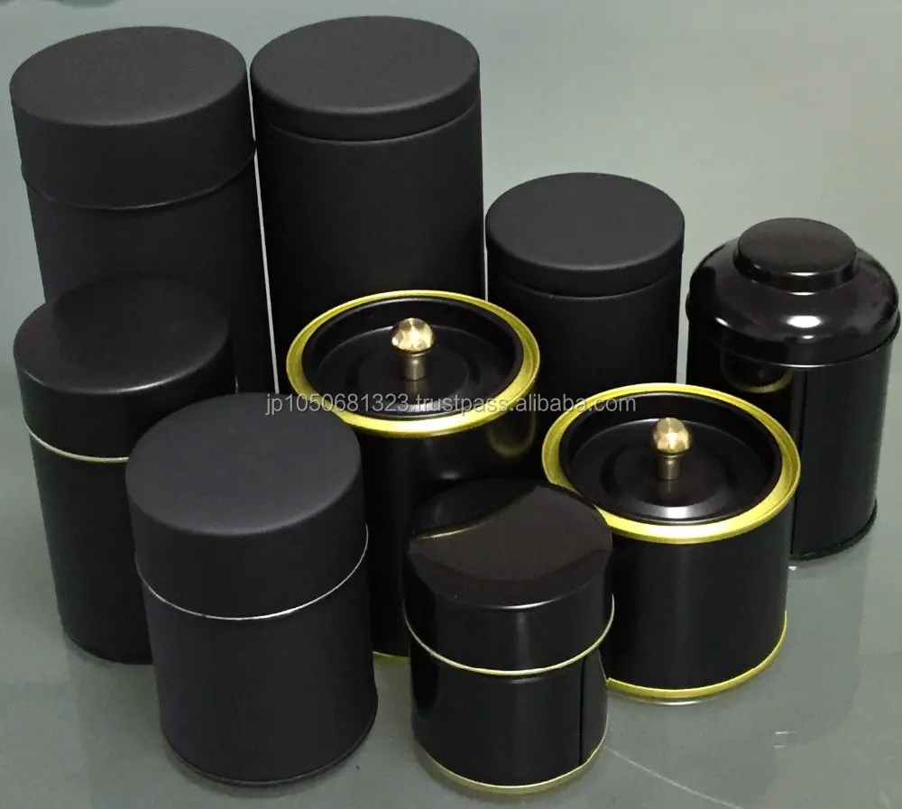 High quality round tin can box with internal lid made in Japan, small lot available