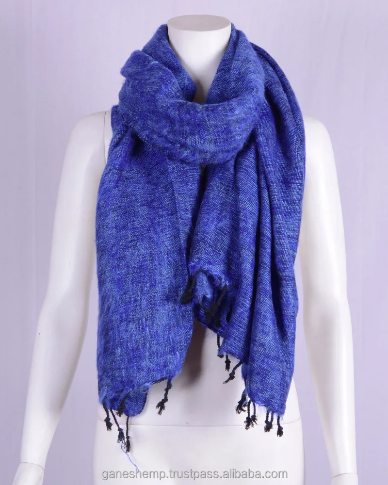 Sapphire Blue Tibetan Yak Wool Shawl HYWSM 533