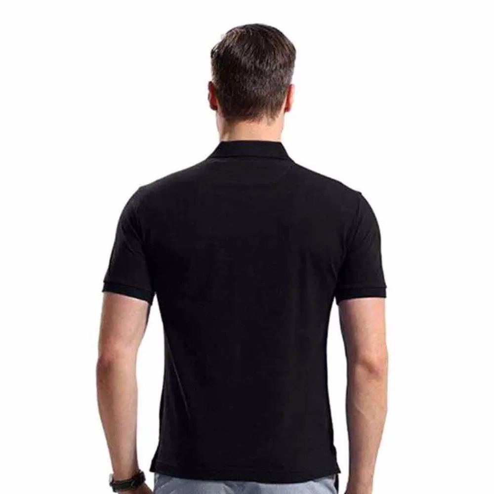 men plain Collar  t shirts Black