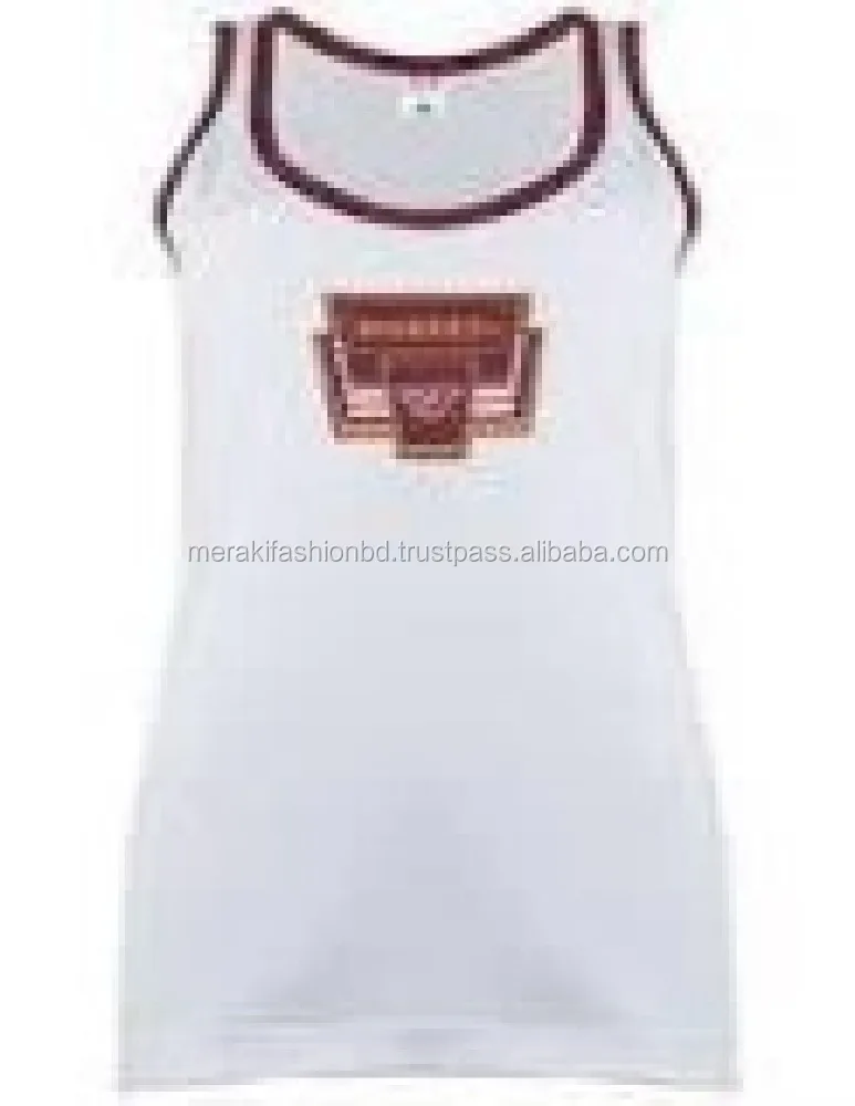 Rib fabric plain white men tank top for summer