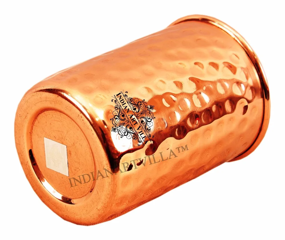 Handmade Hammered Pure Copper Glass For Drinking Purpose Copper Water Glass Tumbler At Wholesale Price