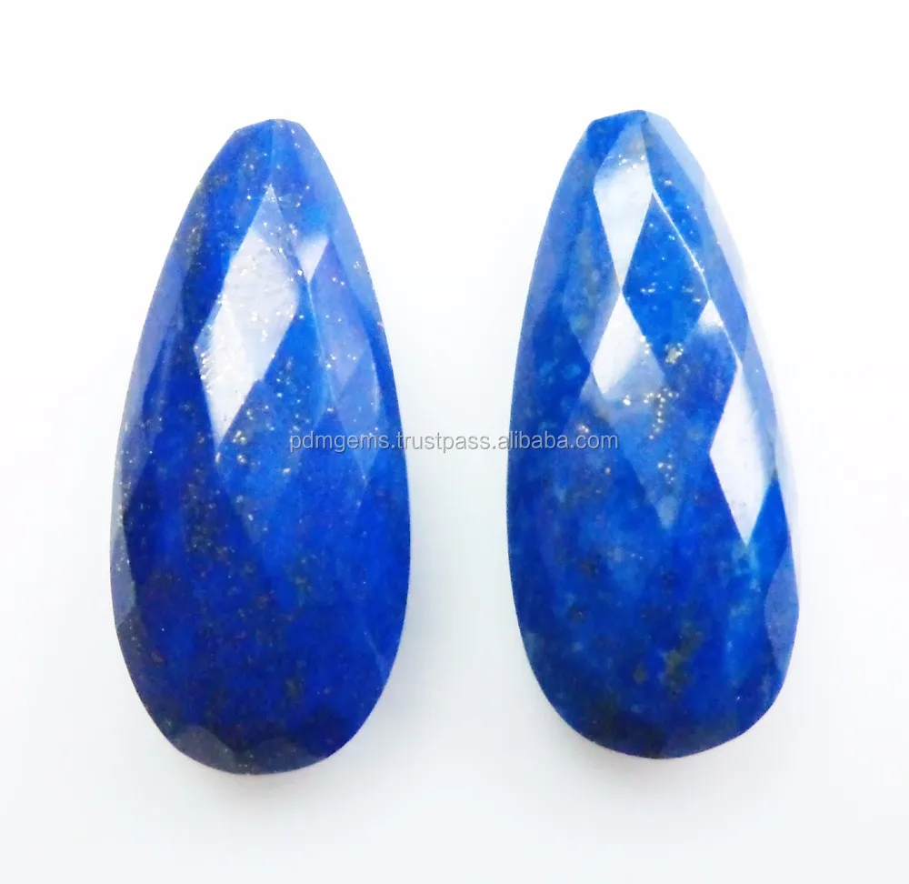 13X29mm Lapis Lazuli Blue Faceted Pear Briolette Shape Pendant Making Jewelry Natural Large Lapis Lazuli Loose Natural Gemstone