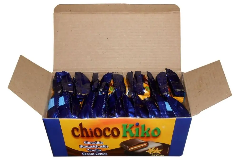 Печенье-сэндвич Chioco Kiko с шоколадным покрытием Creme