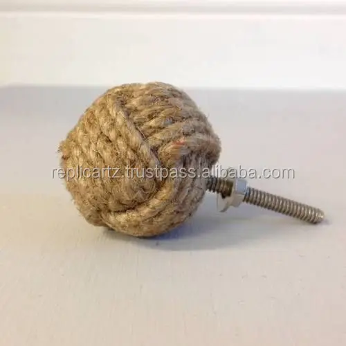 Nautical Rope Door Knob Jute Rope Door Knobs Knobs for Cabinets Wardrobes & Cupboards Nautical Hardware Decor