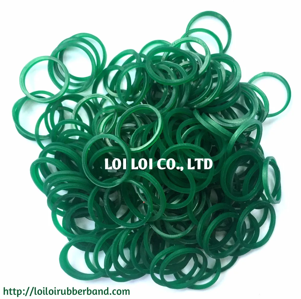 25mm Transparent Green Rubber Band for Vegetables Eco-friendly and elastic / Special size 25*2*2 very strong rubber band