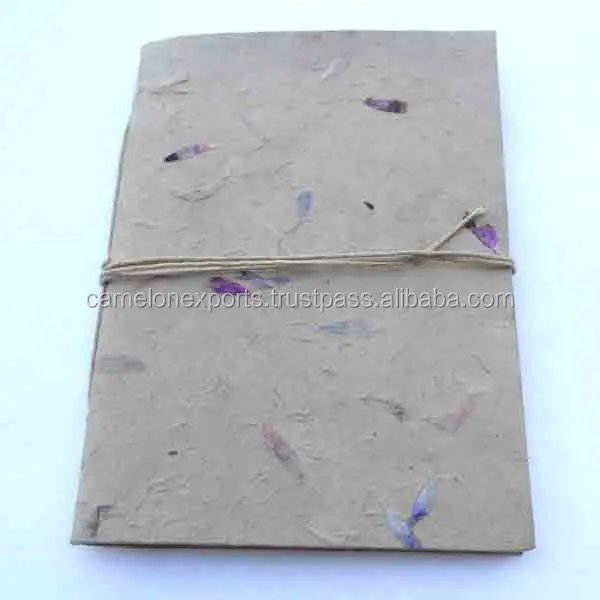 High Quality Handmade Recycled Lokta Garden Paper Notebook With Petals And Soft Cover Undated Journal 96 Pages