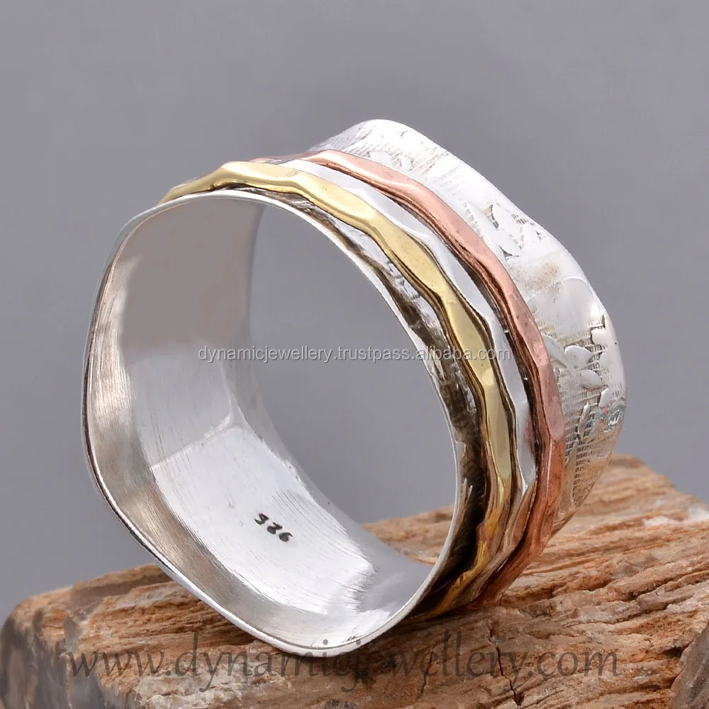 Simple attractive 925 sterling silver jewelry meditation ring silver spinner band wholesale supplier silver spinner ring