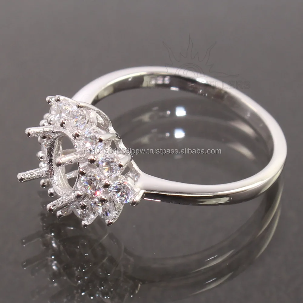 Set Your Own Choice Best Selling Classic Sporty 925 Solid Sterling Silver pearl ring mountings No Stone Jewellery