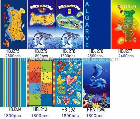 100% Cotton velour printed beach towel