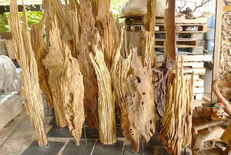 
Natural old wood sculpture for landscaping 