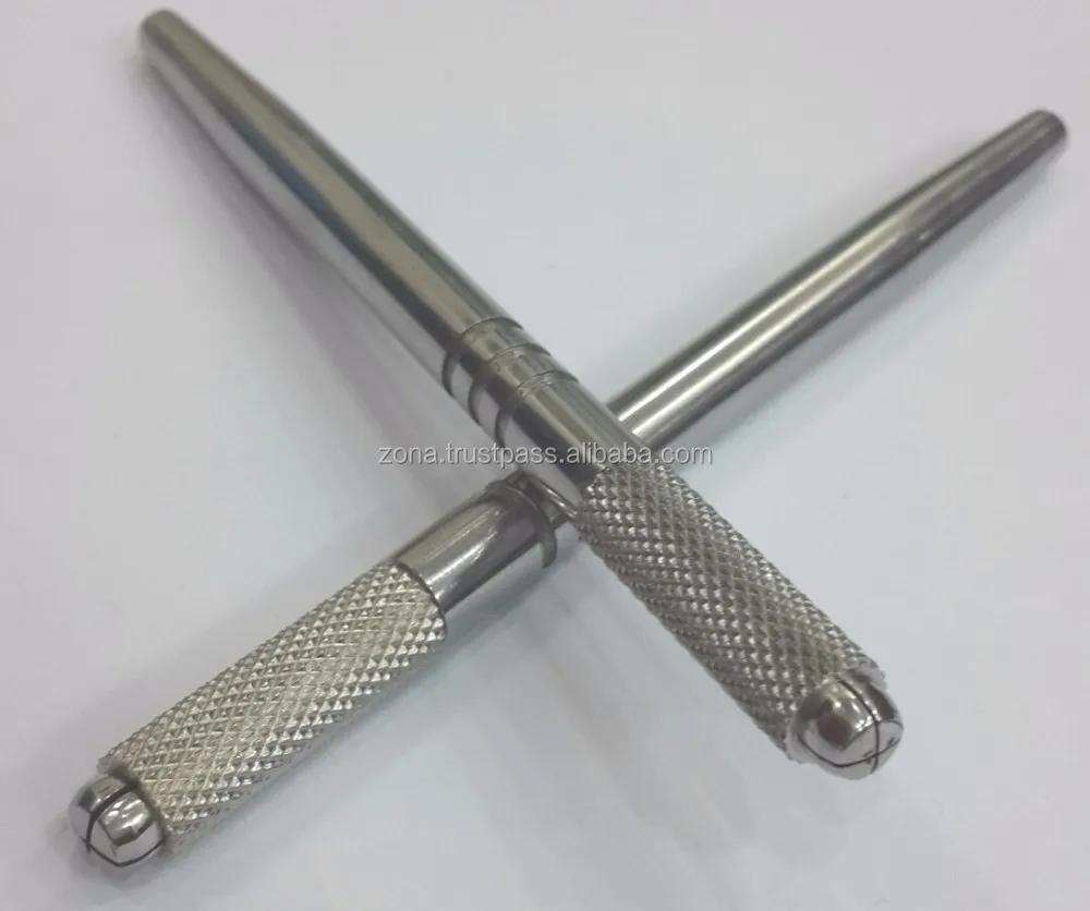 Sterilized Microblading Eyebrow Tattoo Pen Stainless Steel Microblading Pen Private Label Custom Permanent Eyebrow Pen